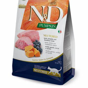 Farmina N&D lamb pumpkin and blueberry recipe neutered Dry Cat Food 1.5Kg