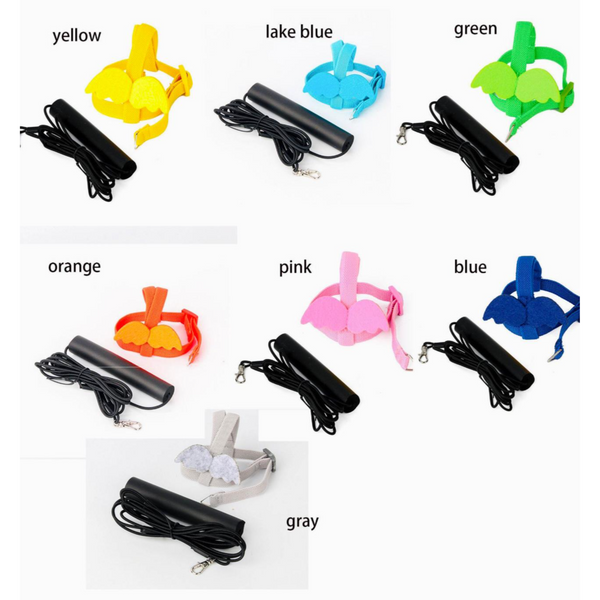 Birds Adjustable Outdoor Rope With Wing Bird Harness Bird Nylon Flight Training Rope Bite Bird Traction Belt - S