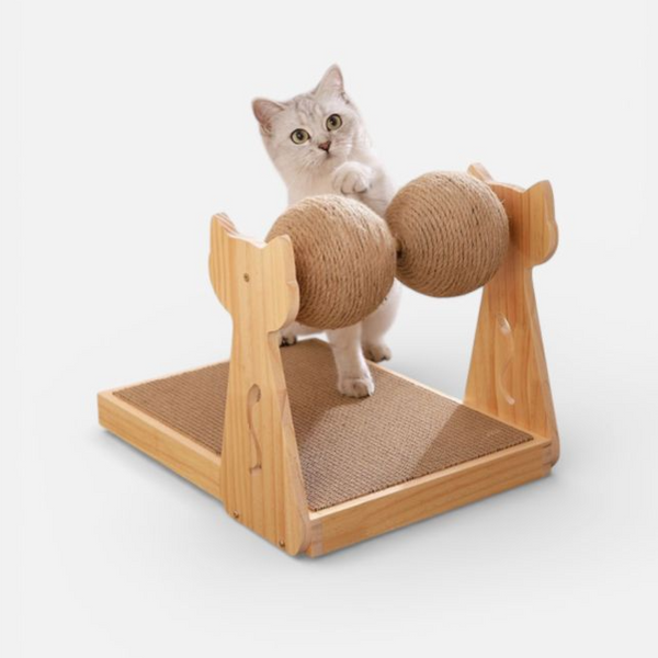Cat Scratcher Toy, Natural Sisal Cat Scratching 2 Ball Post Climbing Activity 42*30*31 Cm