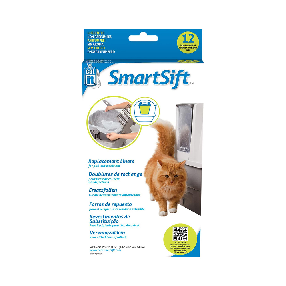 Catit Smartsift Replacement Pan Liners For Base Bin 12Pcs Large