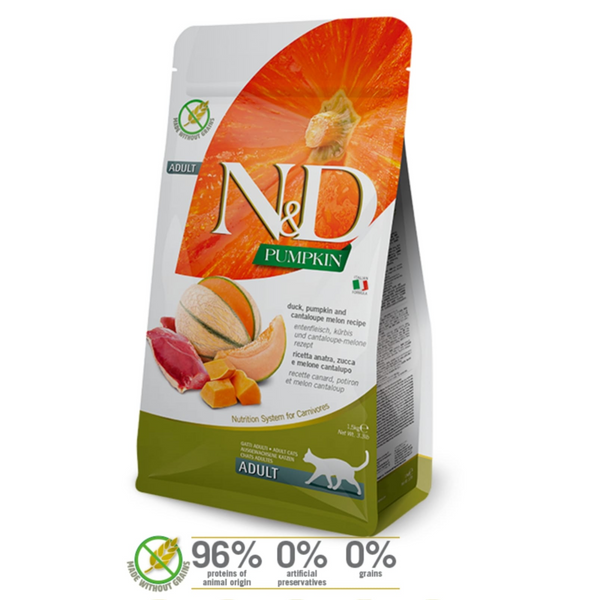 Farmina N&D Duck - Pumpkin And Cantaloupe Melon Recipe Dry Cat Food - 1.5 Kg