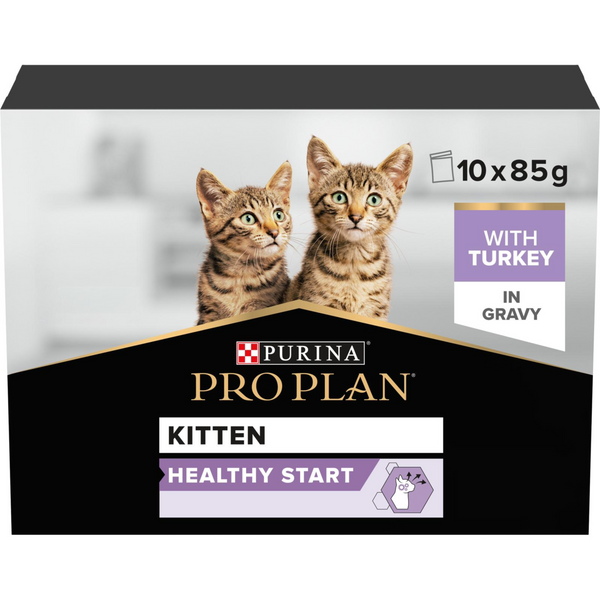 Pro Plan Kitten Wet Cat Food Turkey in Gravy Multipack 10x85g