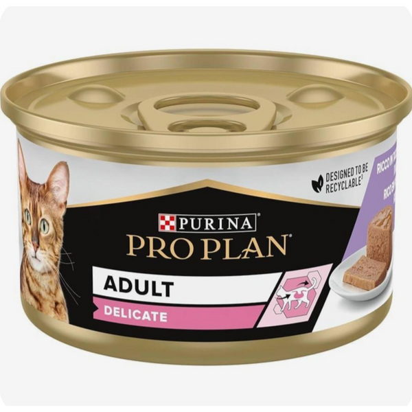 Pro Plan Delicate Adult Wet Cat Food Mousse Turkey 85g