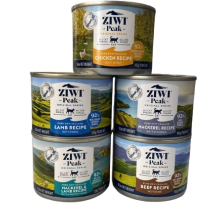 Ziwi Peak Canned Cat Food Beef Lamb Mackerel Chicken Mackerel & Lamb Recipe 5pcs 185g
