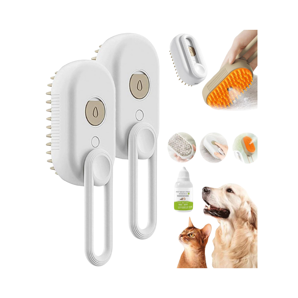Cat Steamy Brush & Dog Massage Comb With Electric Spray And Retractable Handle For Grooming