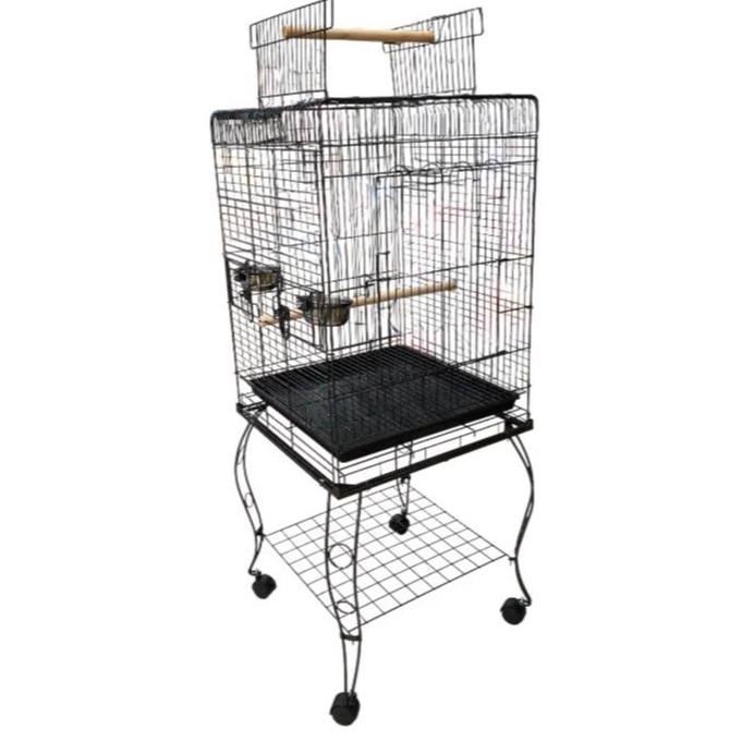Bird Cage with Rolling Stand SIZE: 51x51x127 cm black