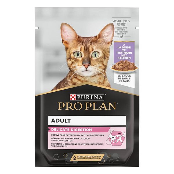 Pro Plan Delicate Digestion Adult Wet Cat Food Turkey in Gravy 85g