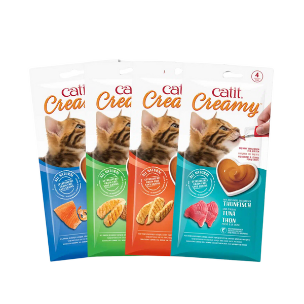 Catit Creamy Natural Ingredients Lickable Cat Treat Food 4 Pack