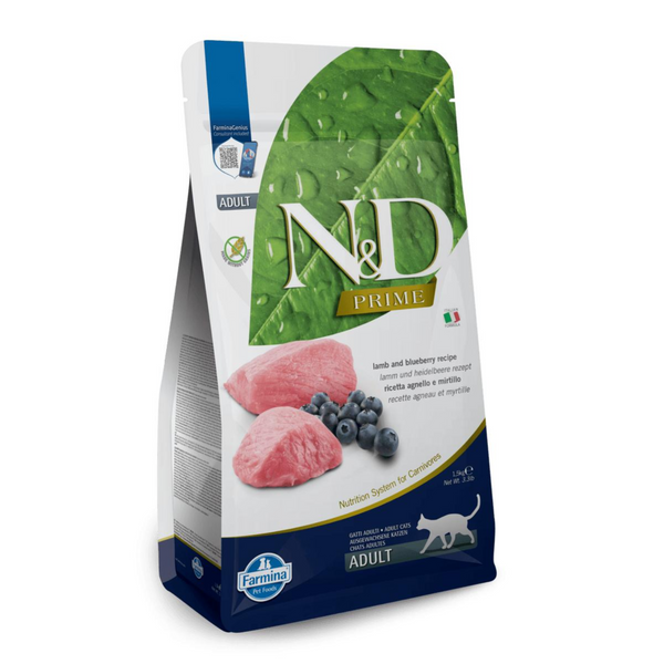 Farmina N&D Lamb and Blueberry Prime Adult Dry Cat Food - 10KG