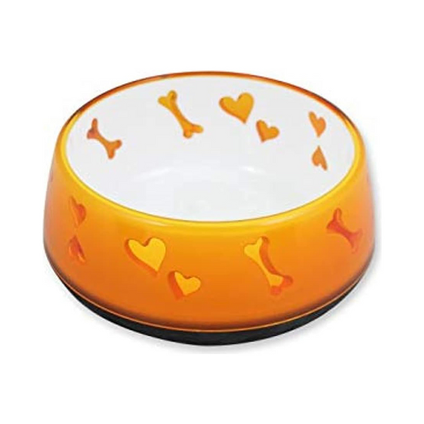 Cat & Dog Love Bowl Medium Orange