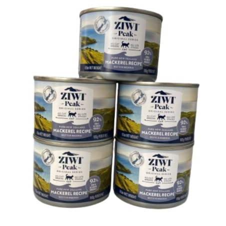 Ziwi Peak Canned Cat Food Mackerel Recipe 5pcs 185g