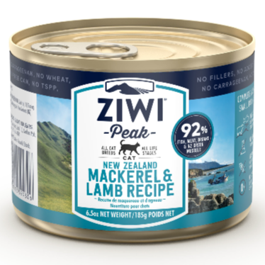 Ziwi Peak Canned Cat Food Mackerel & Lamb Recipe 185g 1 Box 12 pcs