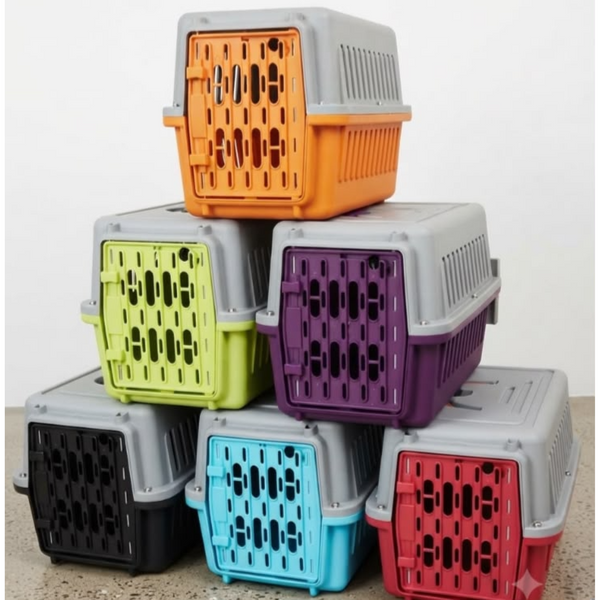 Cat & Dog Plastic Pet Carrier Size 42*28*26.5 cm random colors