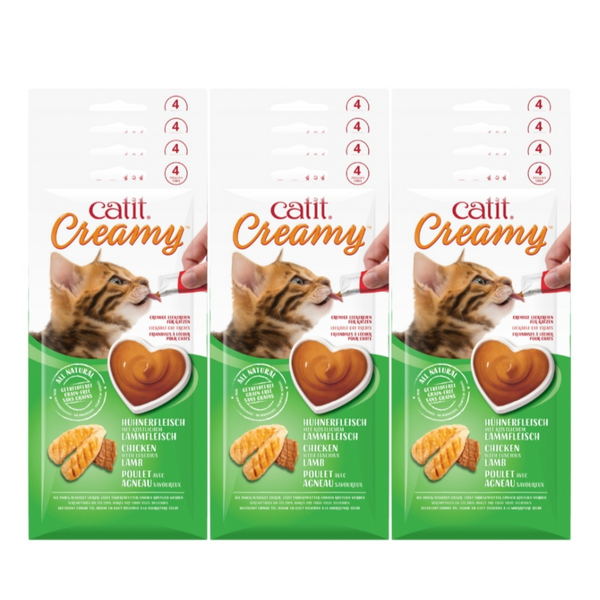 Catit Creamy Chicken Lamb 4X10G Per Pack) (Combo Of 12 Pack)