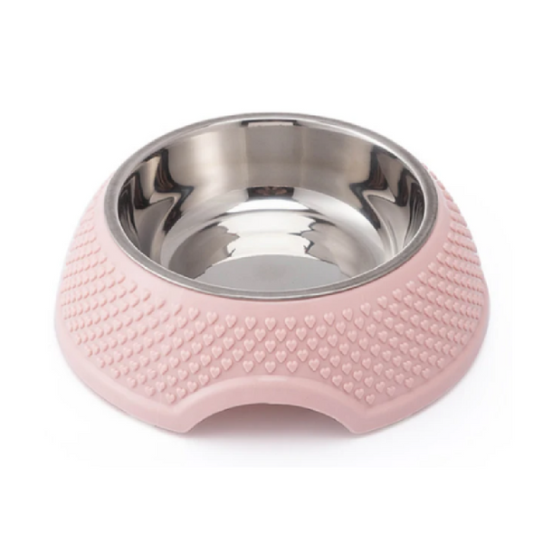Pet Plastic Stainless Steel Food Bowl Large
